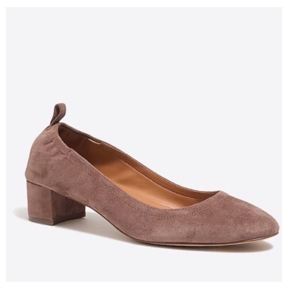 J. Crew Mauve Brown Suede Block Heel Pumps